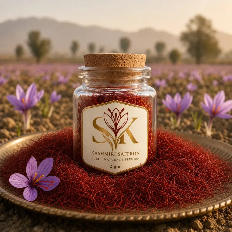 Royal Mongra 2g, saffron tin from Pampore, Kashmir